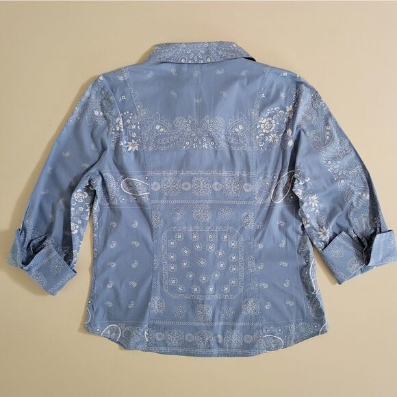 Coldwater Creek Women's Paisley and Floral Button-Down Shirt - Picture 12 of 12